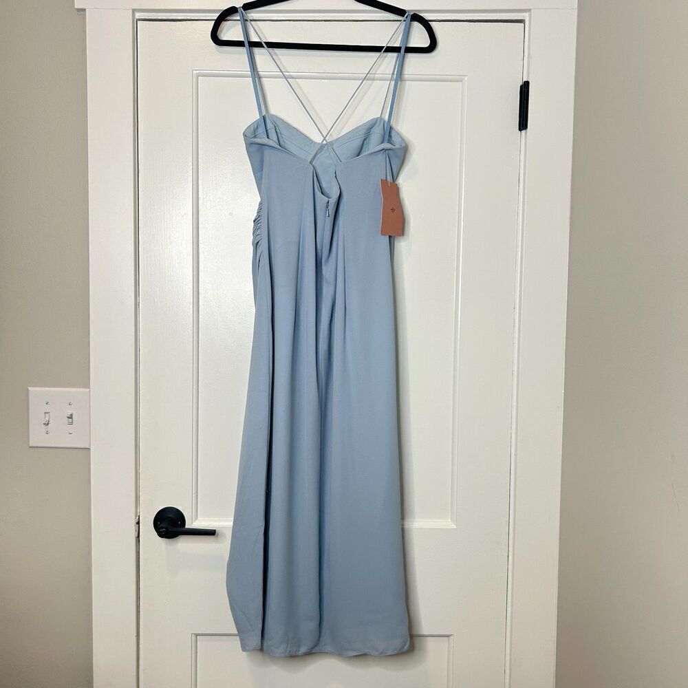 NEW Anthropologie BHLDN Emanuelle Georgette Blue Midi Dress Size 8 - Picture 5 of 8